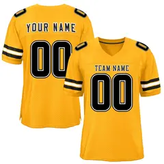 Yellow Black-White Classic Mesh Football Jersey