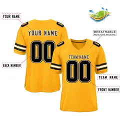 Yellow Black-White Classic Mesh Football Jersey 2