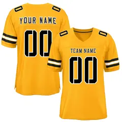 Yellow Black-White Classic Mesh Football Jersey