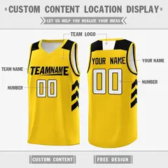 Yellow Black-White Classic Mesh Sport Basketball Jersey 2