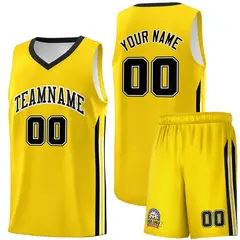 Yellow Black-White Classic Sets Basketball Uniform Jersey