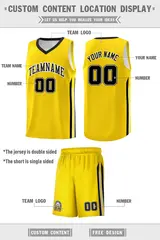 Yellow Black-White Classic Sets Basketball Uniform Jersey 2