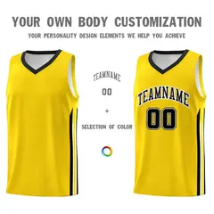 Yellow Black-White Classic Sets Basketball Uniform Jersey 3