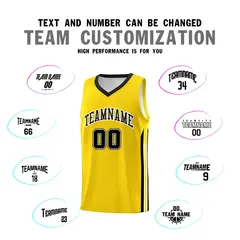 Yellow Black-White Classic Sets Basketball Uniform Jersey 4