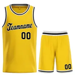 Yellow Black-White Classic Sets Basketball Uniform Jersey