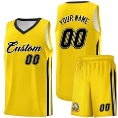 Yellow Black-White Classic Sets Basketball Uniform Jersey