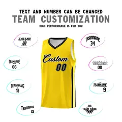 Yellow Black-White Classic Sets Basketball Uniform Jersey 4