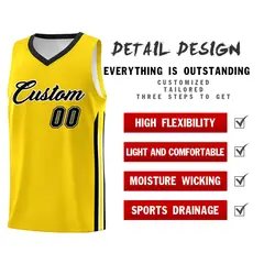 Yellow Black-White Classic Sets Basketball Uniform Jersey 5