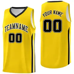Yellow Black-White Classic Sportwear Basketball Jersey