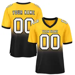 Yellow Black-White Gradient Outdoor Football Jersey