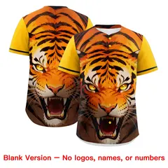 Yellow Black White Tiger Graffiti Baseball Jersey 7