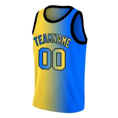 Yellow Blue Black Gradient Fashion Basketball Jersey 3