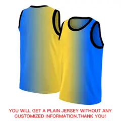 Yellow Blue Black Gradient Fashion Basketball Jersey 4