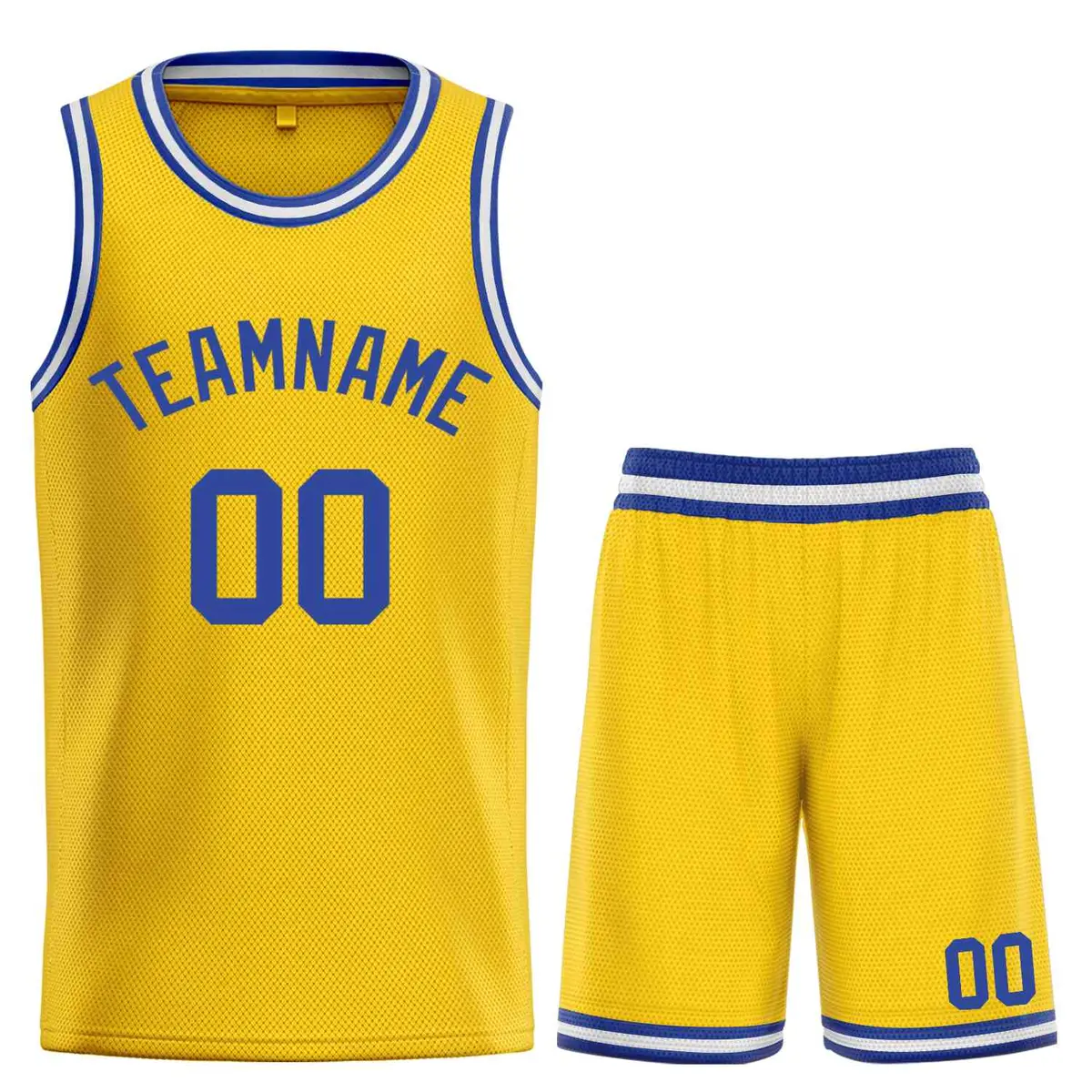 Yellow Blue Bull Classic Sets Basketball Jersey