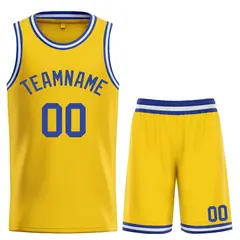 Yellow Blue Bull Classic Sets Basketball Jersey 1