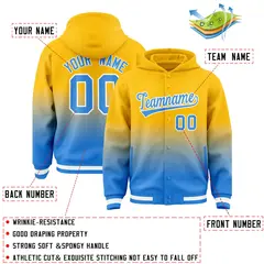 Yellow Blue Gradient Letterman Varsity Jacket Hoodie 4