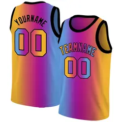 Yellow Blue Purple Gradient Fashion Basketball Jersey