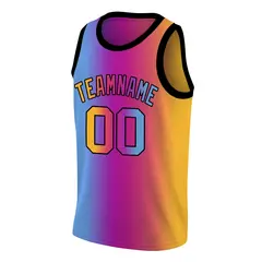 Yellow Blue Purple Gradient Fashion Basketball Jersey 3