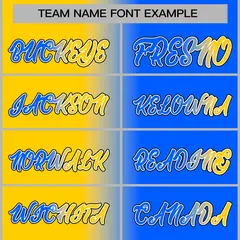 Yellow Blue-White Gradient Letterman Varsity Jacket 3