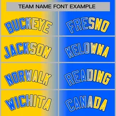 Yellow Blue-White Gradient Letterman Varsity Jacket 3