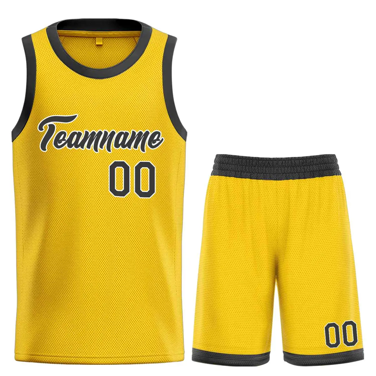 Yellow Brown-White Classic Team Basketball Jersey