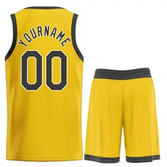 Yellow Brown-White Classic Team Basketball Jersey 2
