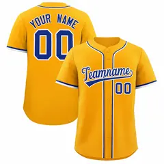 Yellow Classic Authentic Baseball Jersey 1