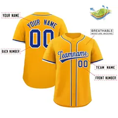 Yellow Classic Authentic Baseball Jersey 2