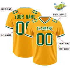 Yellow Classic Style American Football Jersey 2