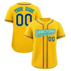 Yellow Classic Style Baseball Jersey Stitched Sports Uniform