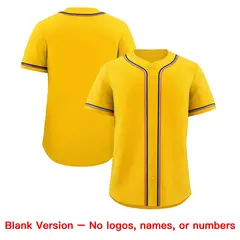 Yellow Classic Style Baseball Jersey Sports Uniform 8