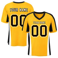 Yellow Color Block Mesh Authentic Football Jersey