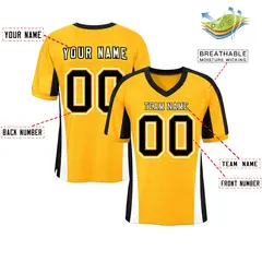 Yellow Color Block Mesh Authentic Football Jersey 2