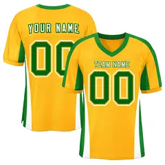 Yellow Color Block Mesh Authentic Football Jersey 1