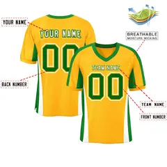 Yellow Color Block Mesh Authentic Football Jersey 2