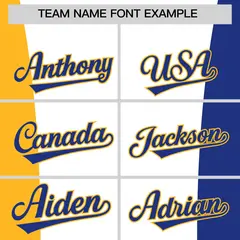 Yellow Cream Royal Blue Three-Color Block Varsity Letterman Jacket 3