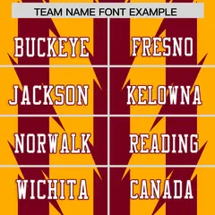 Yellow Crimson Razr Stripe Graffiti Flag Football Jersey 3