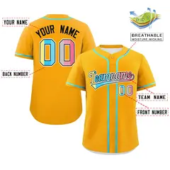 Yellow Genderflux Pride Month Classic Baseball Jersey 2