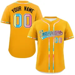 Yellow Genderflux Pride Month Classic Baseball Jersey 1