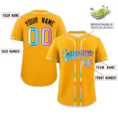Yellow Genderflux Pride Month Classic Baseball Jersey 2