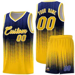 Yellow Gradient Dots Pattern Basketball Jersey