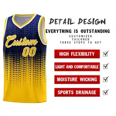 Yellow Gradient Dots Pattern Basketball Jersey 2