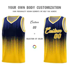 Yellow Gradient Dots Pattern Basketball Jersey 3
