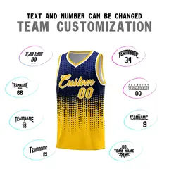 Yellow Gradient Dots Pattern Basketball Jersey 4