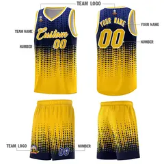 Yellow Gradient Dots Pattern Basketball Jersey 5
