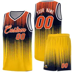 Yellow Gradient Dots Pattern Basketball Jersey