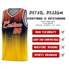 Yellow Gradient Dots Pattern Basketball Jersey 2