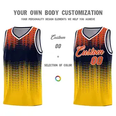 Yellow Gradient Dots Pattern Basketball Jersey 3