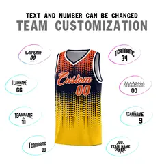 Yellow Gradient Dots Pattern Basketball Jersey 4
