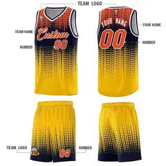 Yellow Gradient Dots Pattern Basketball Jersey 5